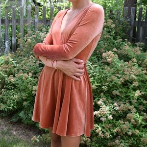 UO Velvet Long Sleeve Party Dress